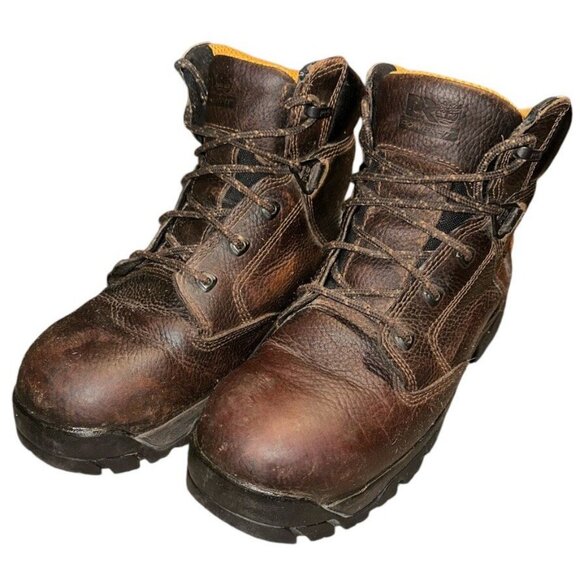 Timberland PRO Helix Work Boots Mens US 10W Brown Alloy Toe EH 86518 Leather 6” - Picture 2 of 9